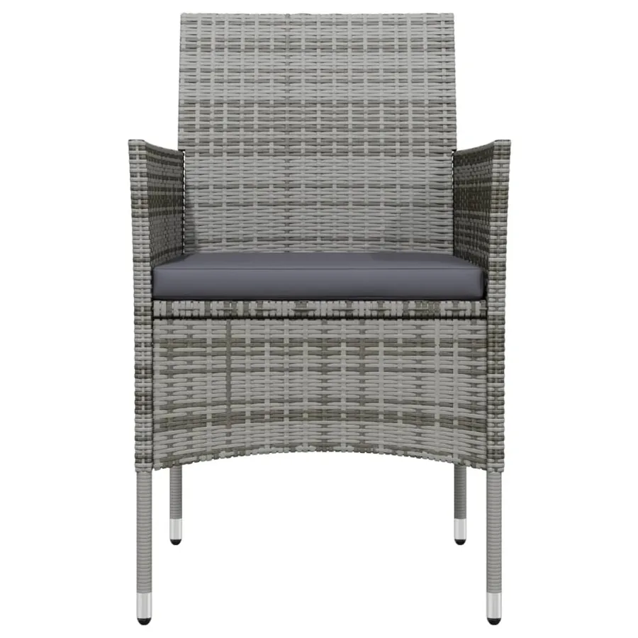 Ensemble à manger de jardin et coussins 5pcs Gris/noir - 4