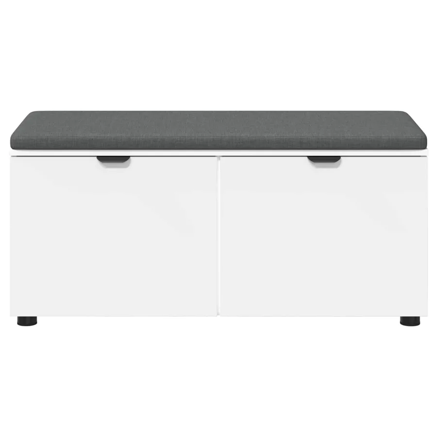 Banc d'entrée Blanc 100 x 38 x 46 cm Bois Ingénierie et Tissu - 6