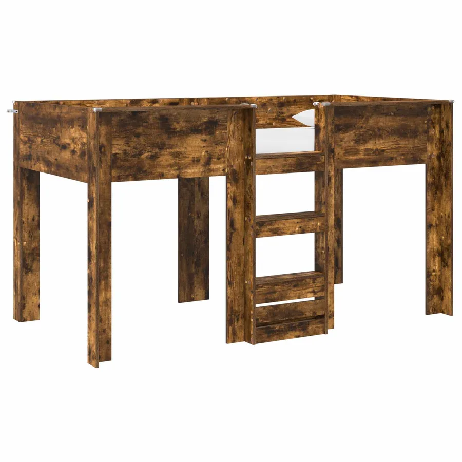 Lit Superposé pour Enfants avec stockage Chêne fumé 90 x 190 cm - 2