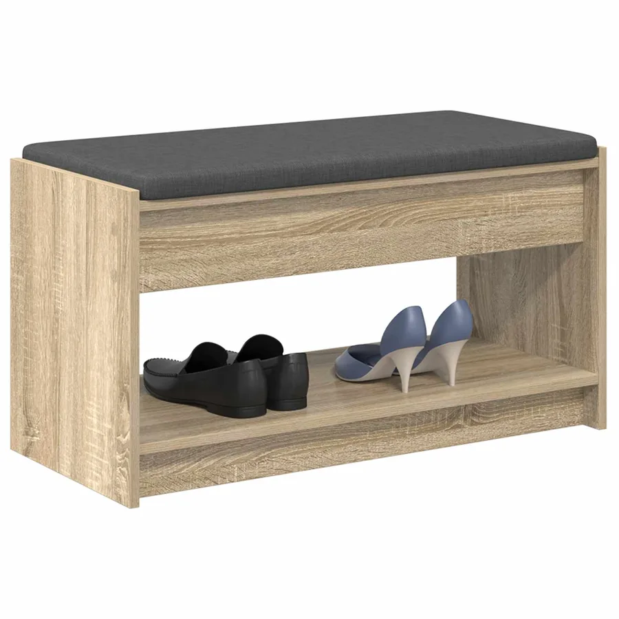Banc d'entrée avec coussin Chêne Sonoma 83 x 38 x 45 cm - 3