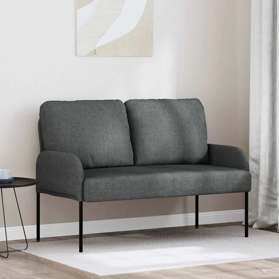 Canapés avec coussin 110cm Gris foncé Contreplaqué