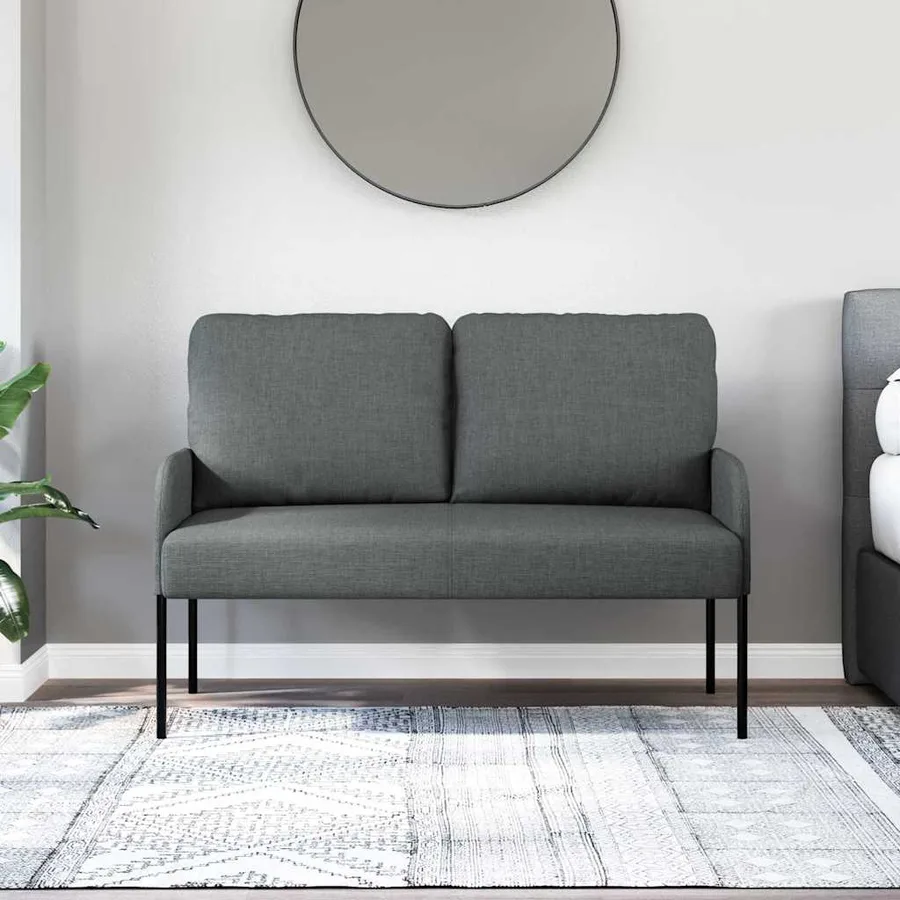 Canapés avec coussin 110cm Gris foncé Contreplaqué - 3