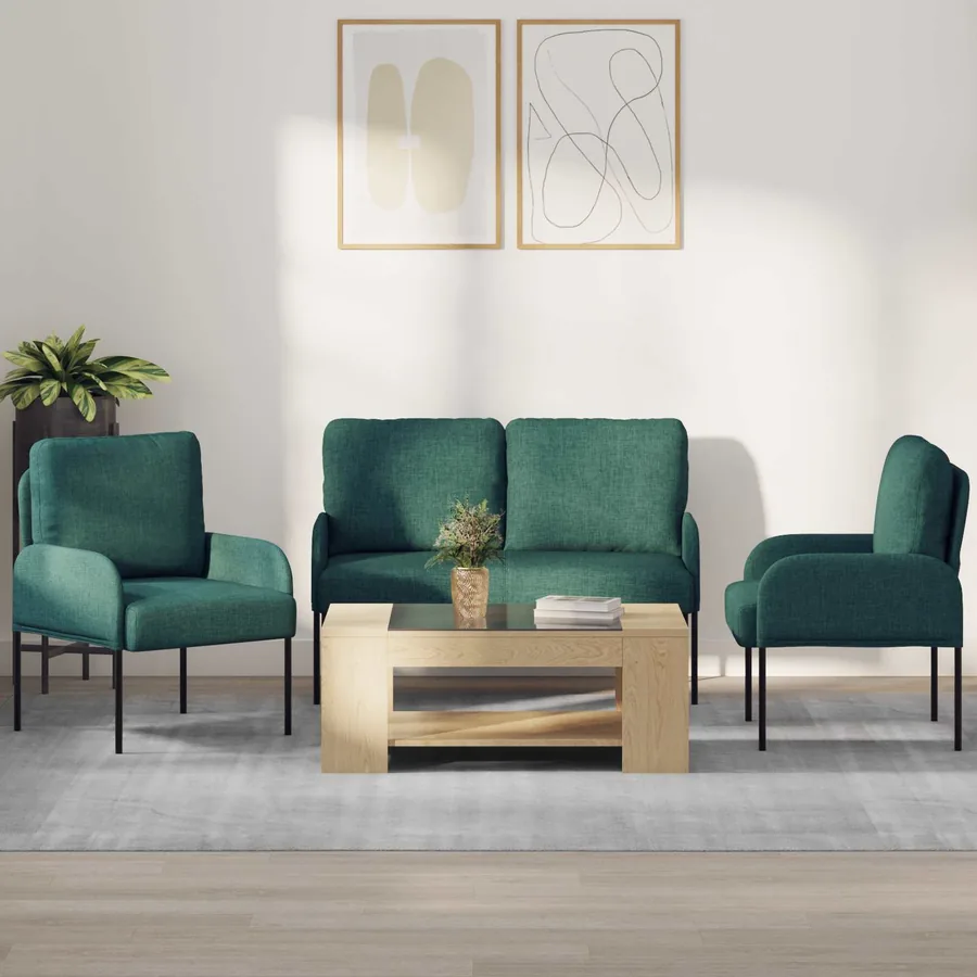 Ensembles de canapés 3 pcs Vert foncé 115 x 56 x 80 cm