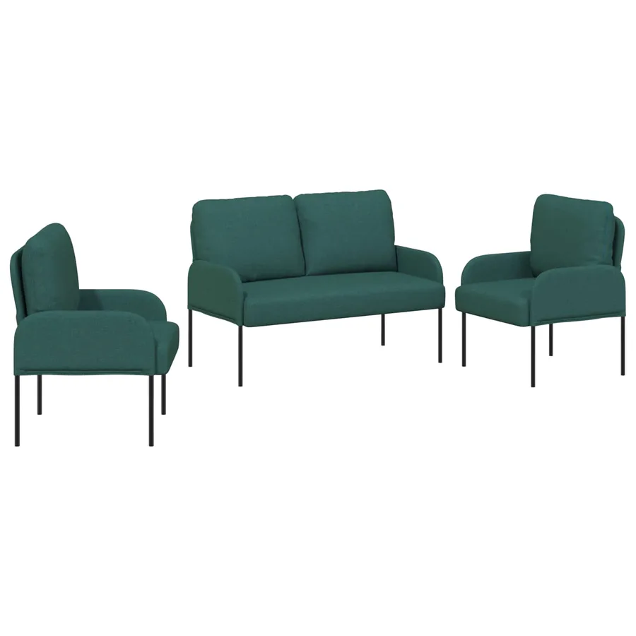 Ensembles de canapés 3 pcs Vert foncé 115 x 56 x 80 cm - 2