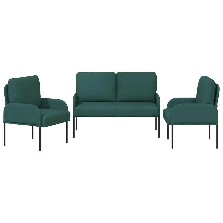 Ensembles de canapés 3 pcs Vert foncé 115 x 56 x 80 cm - 6