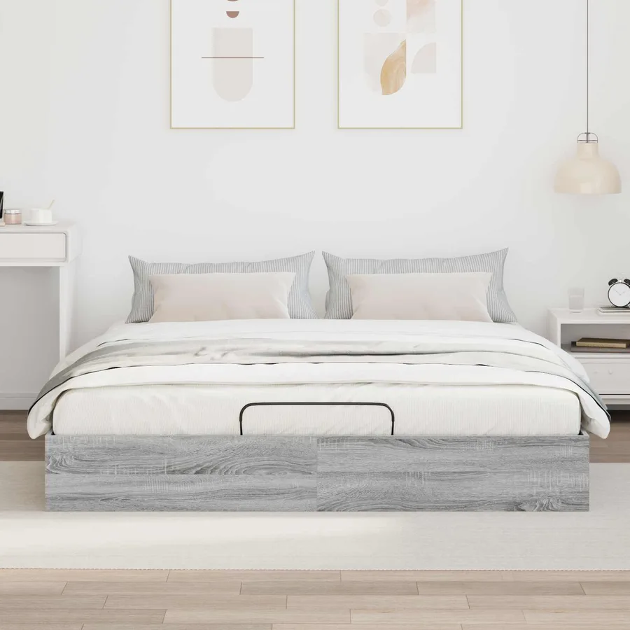 Cadre de lit ottoman Gris Sonoma 203 x 160 x 25 cm - 4