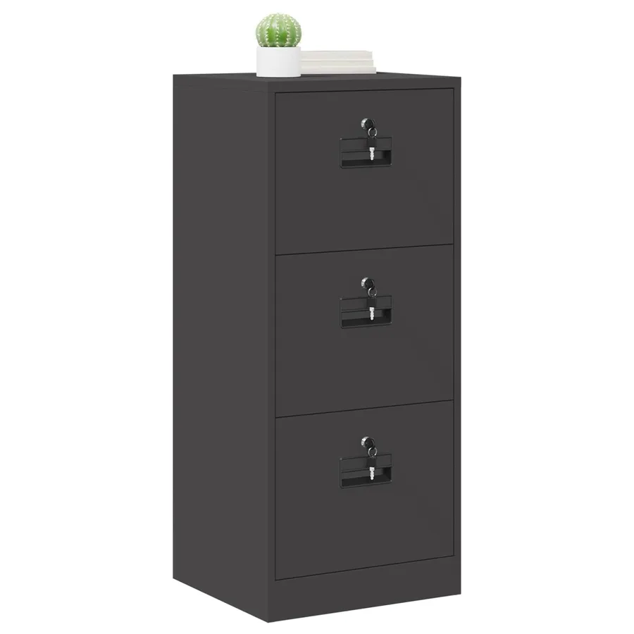 Cabinet de Dossier avec tiroir Noir 45,5 x 42 x 106,5 cm - 3