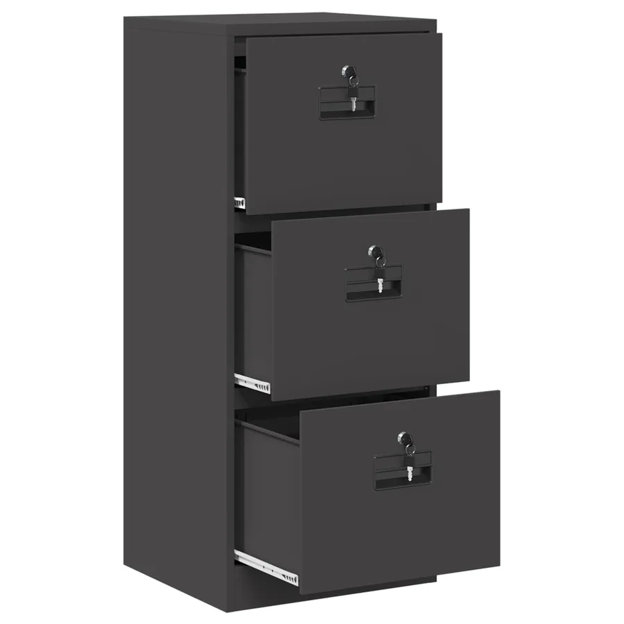 Cabinet de Dossier avec tiroir Noir 45,5 x 42 x 106,5 cm - 6