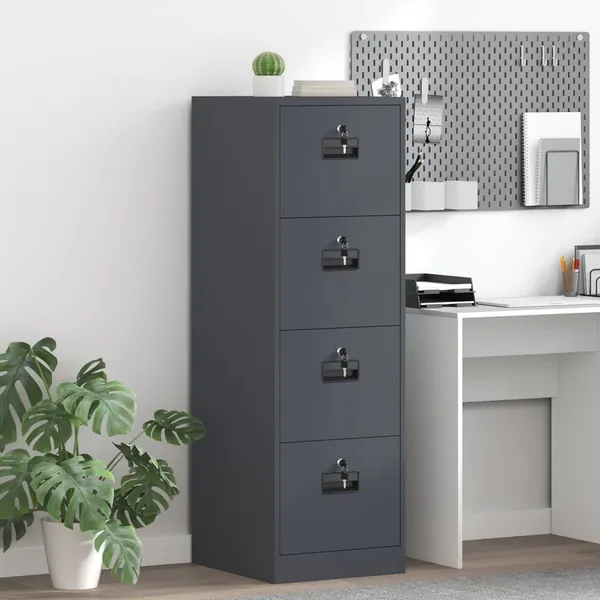 Cabinet de Dossier avec tiroir Anthracite 44 x 50 x 139 cm