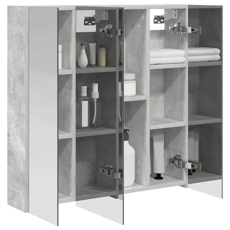 Armoire Miroir de Salle de Bain Gris béton 70 x 14,5 x 70 cm - 3