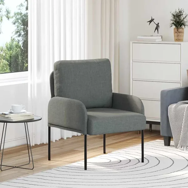Canapés avec coussin 55cm Gris foncé Contreplaqué