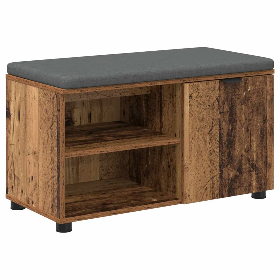 Banc d'entrée avec coussin Bois ancien 80 x 38 x 46 cm - 2