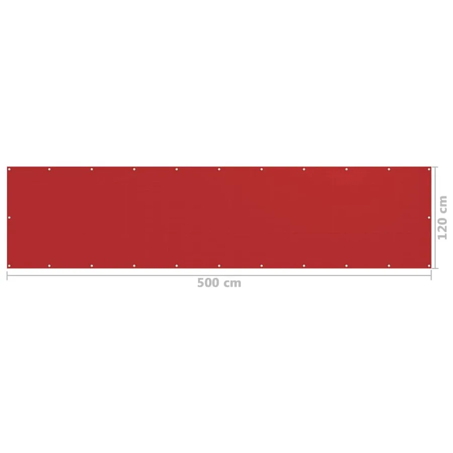 Écran de balcon Rouge 120x500 cm PEHD - 5