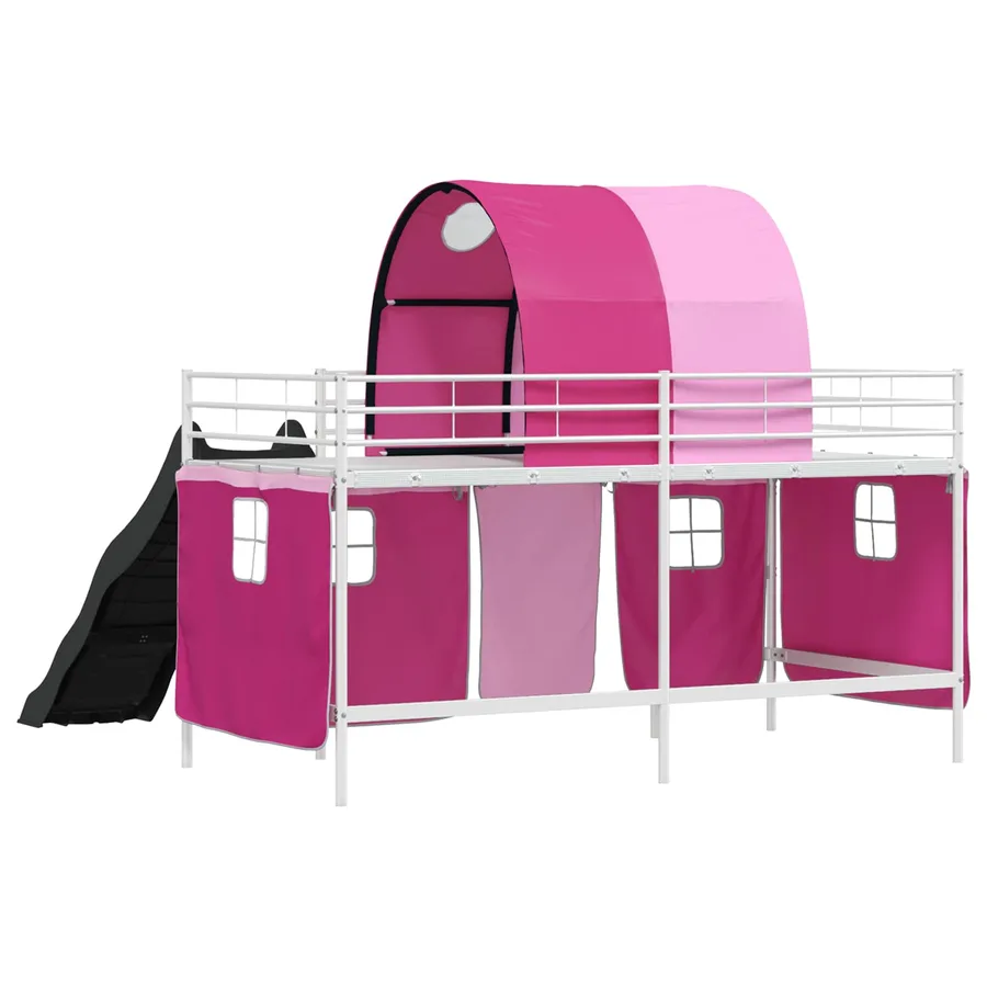 Lit mezzanine pour enfants Blanc et rose 80 x 200 cm Métал - 10