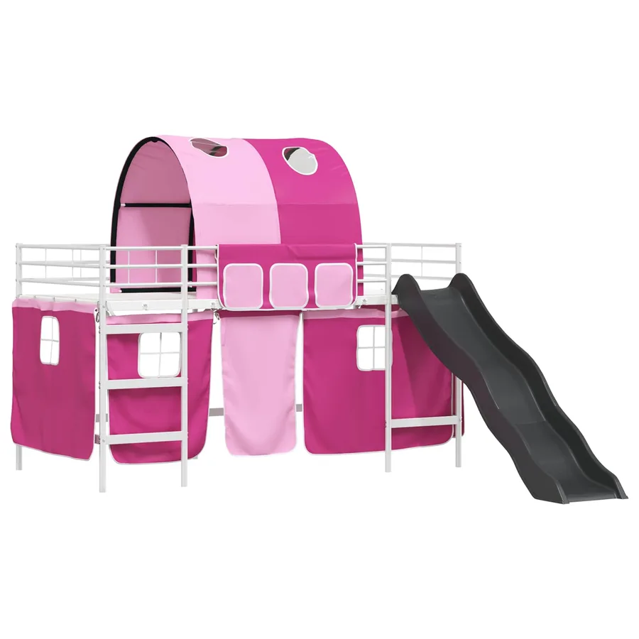 Lit mezzanine pour enfants Blanc et rose 80 x 200 cm Métал - 4