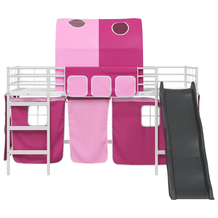 Lit mezzanine pour enfants Blanc et rose 80 x 200 cm Métал - 6