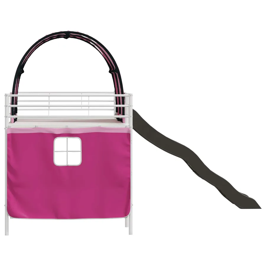 Lit mezzanine pour enfants Blanc et rose 80 x 200 cm Métал - 9
