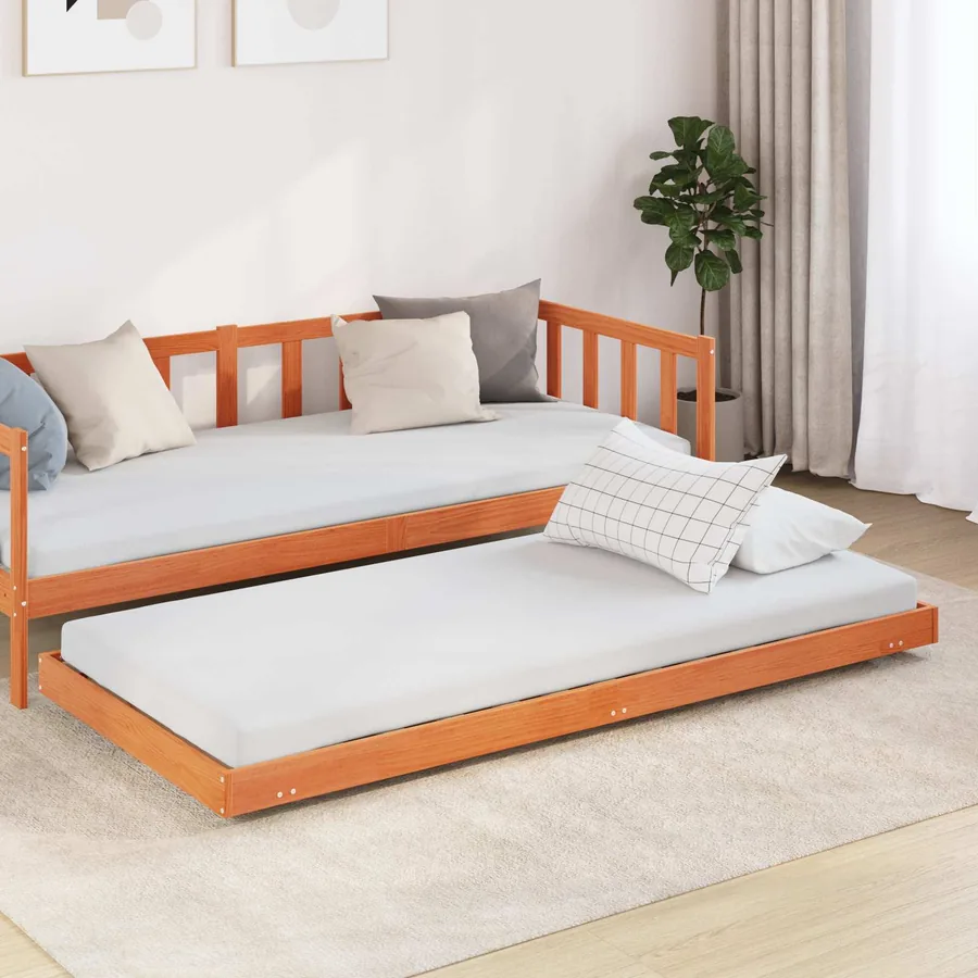 Cadre de lit Cire marron 70 x 190 cm Bois de pin massif