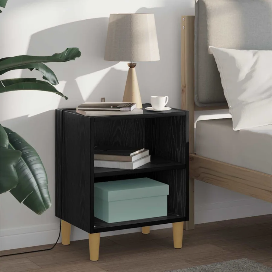 Armoire de lit 2 pcs Chêne noir 40 x 30 x 50 cm