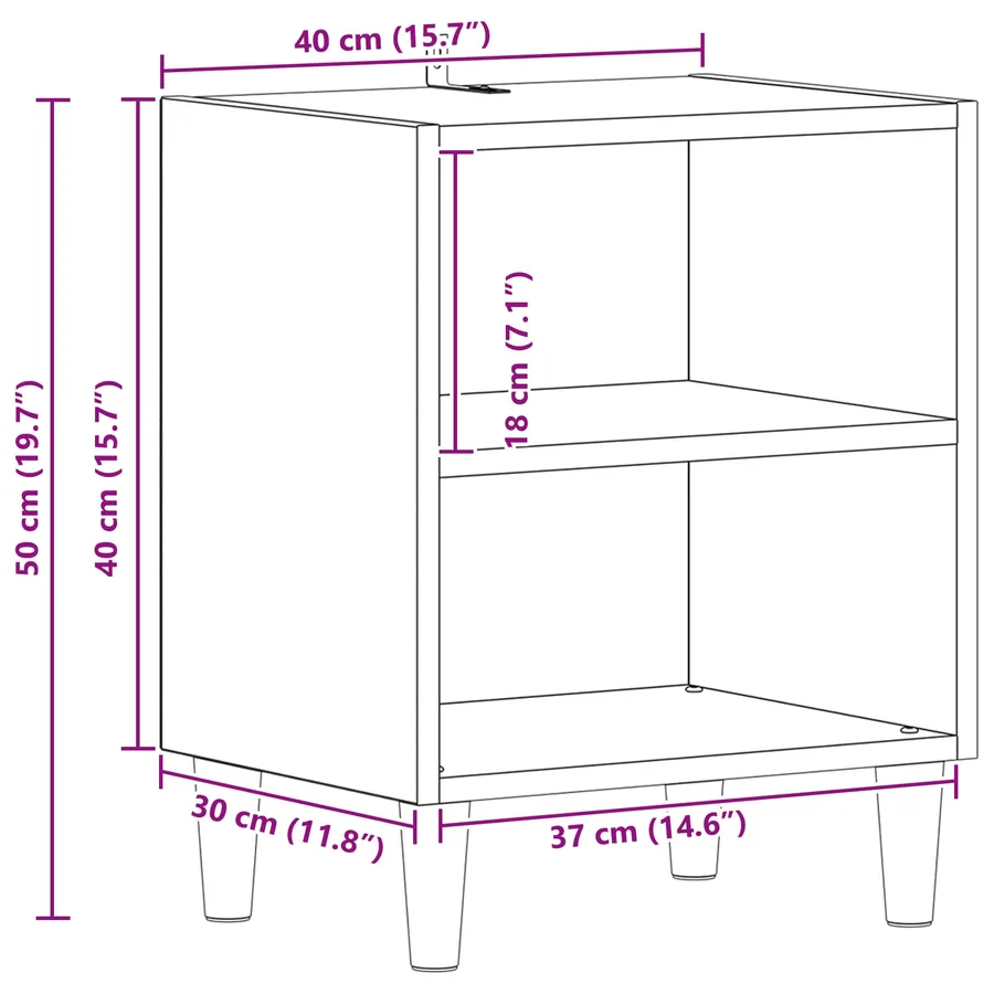 Armoire de lit 2 pcs Chêne noir 40 x 30 x 50 cm - 11