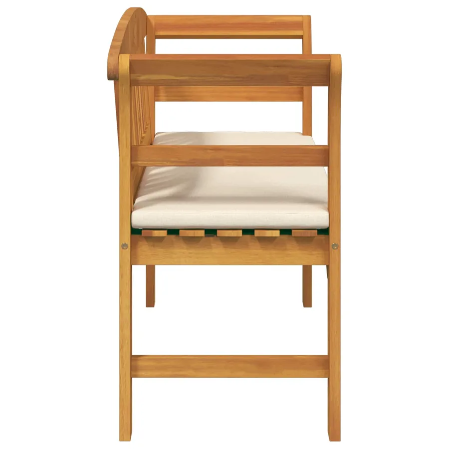 Banc à motif de roses Blanc crème 114 x 46 x 82,5 cm - 5