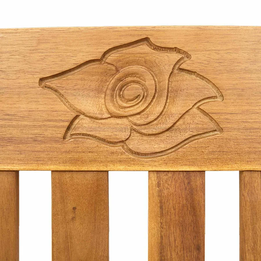 Banc à motif de roses Blanc crème 114 x 46 x 82,5 cm - 7