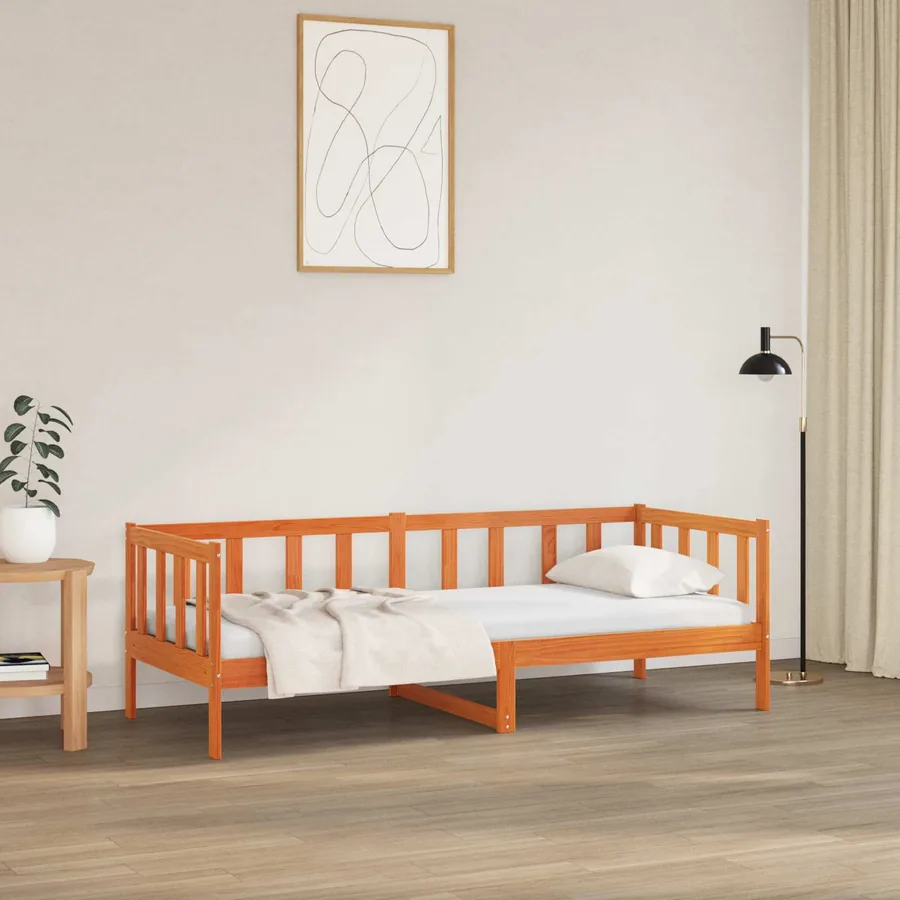 Cadre de lit Cire marron 90 x 190 cm Bois de pin massif