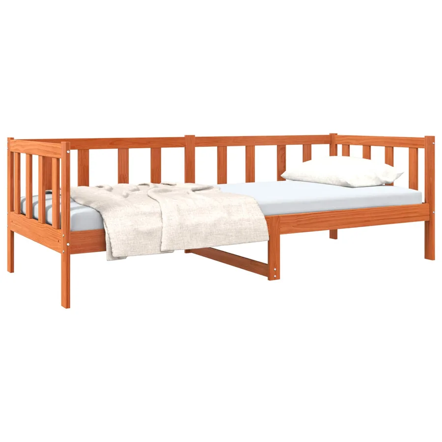 Cadre de lit Cire marron 90 x 190 cm Bois de pin massif - 2