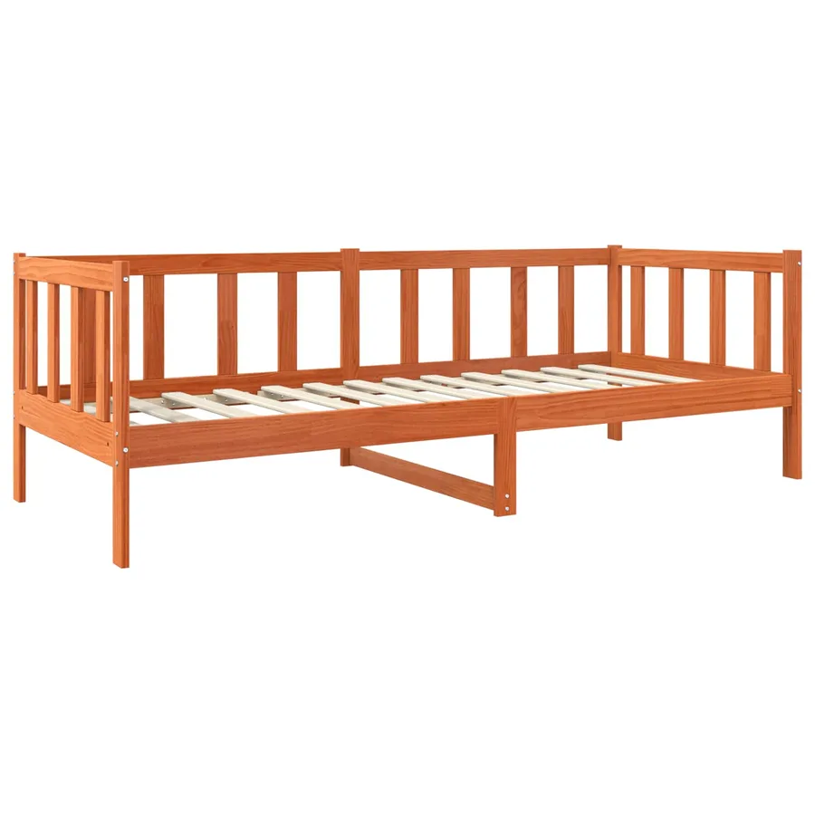 Cadre de lit Cire marron 90 x 190 cm Bois de pin massif - 4