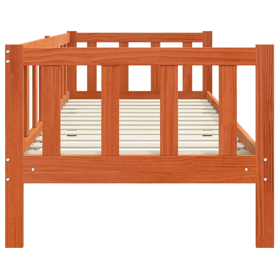 Cadre de lit Cire marron 90 x 190 cm Bois de pin massif - 7