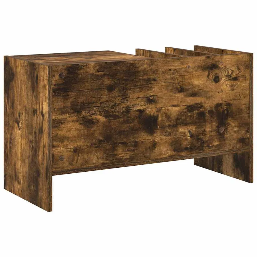 Meuble à vinyles Chêne fumé 78,5 x 35 x 45 cm Bois d'ingénierie - 7