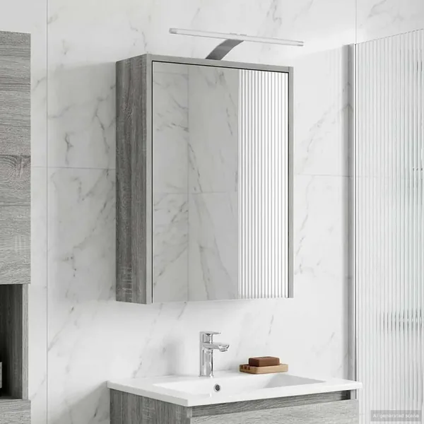 Armoire Miroir de Salle de Bain Gris Sonoma 43 x 16 x 62.5 cm