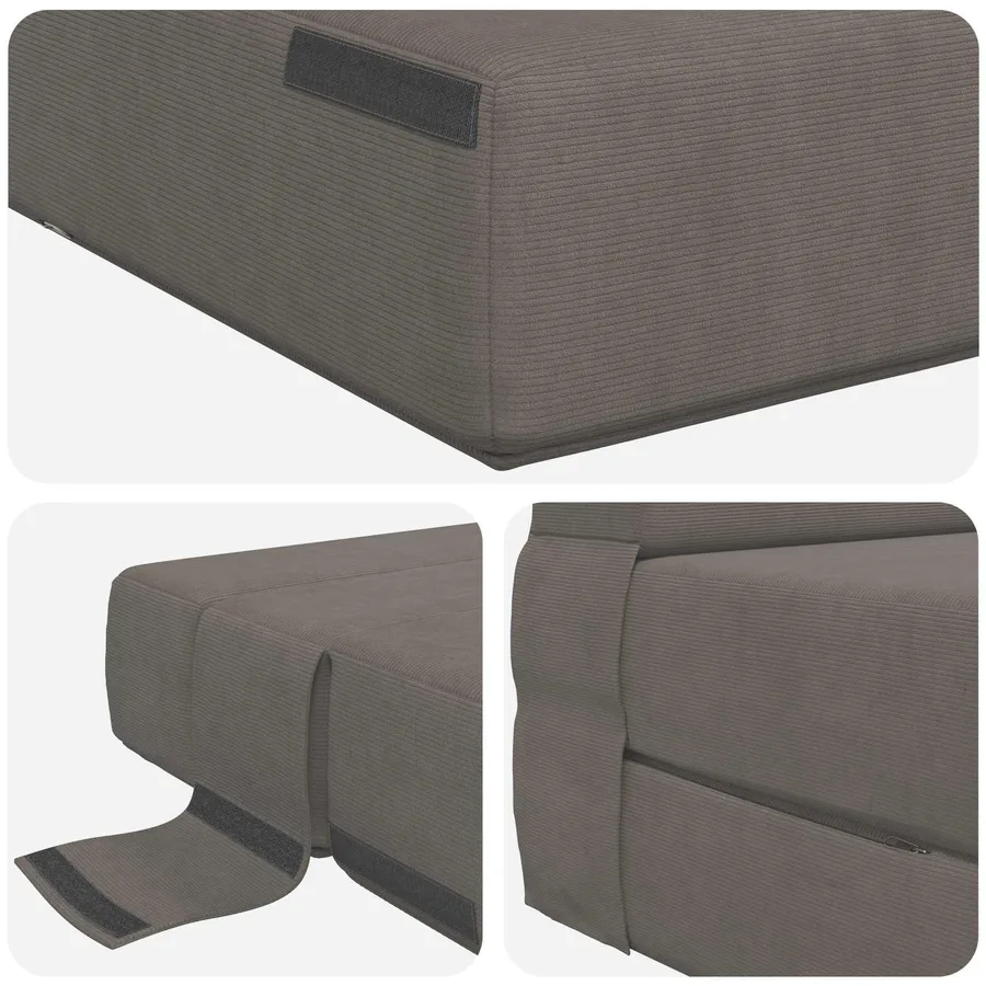Canapé-lit pliable Gris clair 100 x 80 x 60 cm Tissu - 6