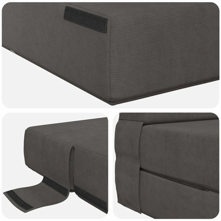 Canapé-lit pliable Gris foncé 70 x 80 x 60 cm Tissu - 6