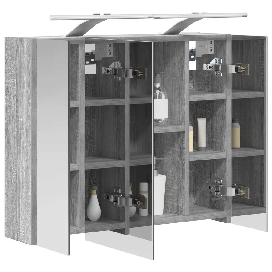 Armoire Miroir de Salle de Bain Gris Sonoma 60 x 14,5 x 50 cm - 3
