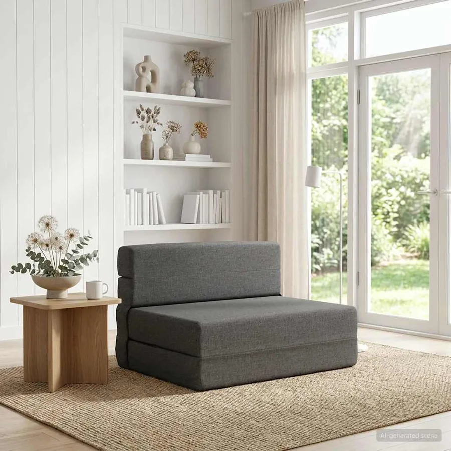 Canapé-lit pliable Gris clair 70 x 80 x 60 cm Tissu