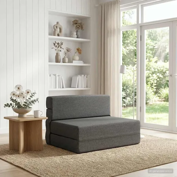 Canapé-lit pliable Gris clair 70 x 80 x 60 cm Tissu