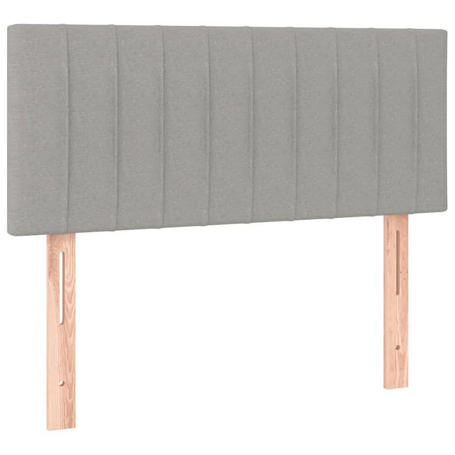 Slatted bed base and mattress Light grey 90x190 cm Fabric - 6