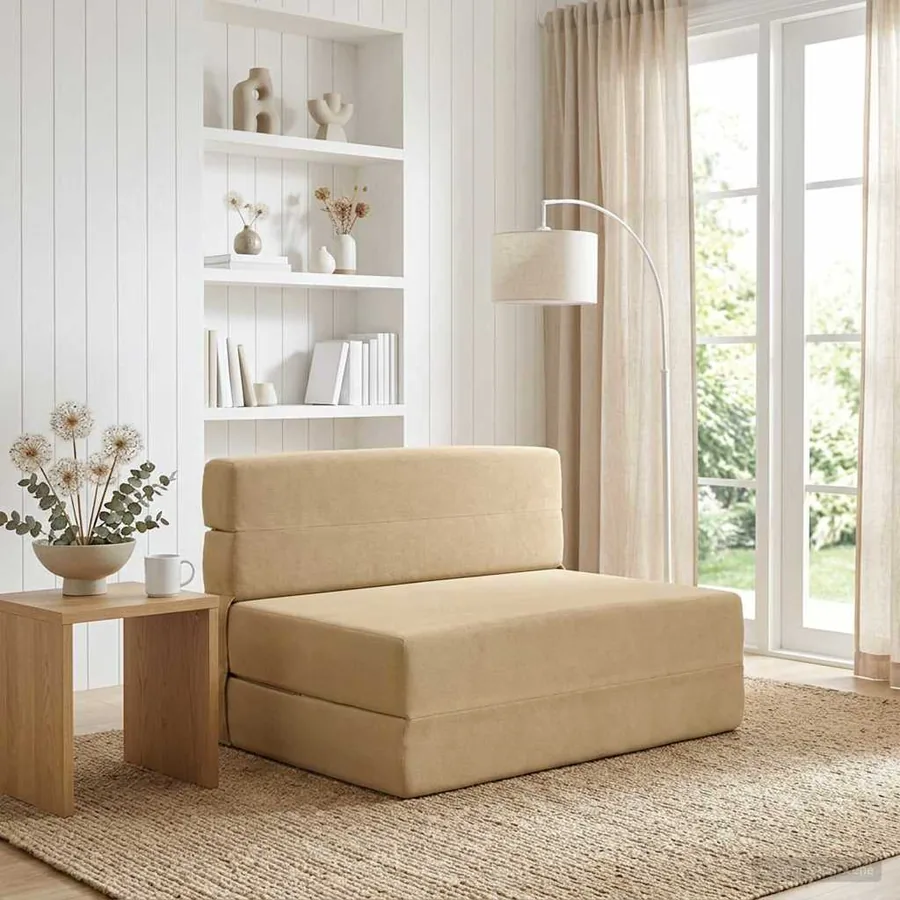 Canapé-lit pliable Vert Gris 70 x 80 x 60 cm Tissu