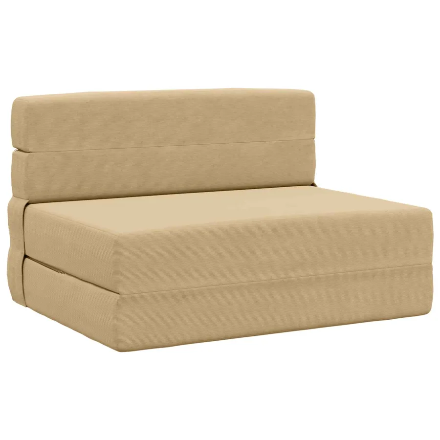 Canapé-lit pliable Vert Gris 70 x 80 x 60 cm Tissu - 2