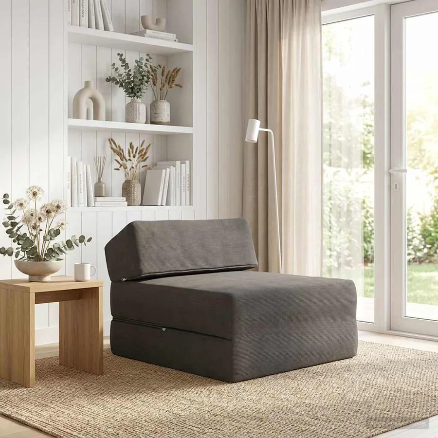 Canapé-lit pliable Gris foncé 60 x 70 x 41 cm Tissu