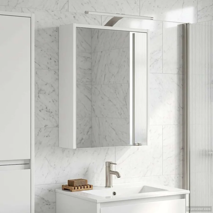 Armoire Miroir de Salle de Bain Blanc 43 x 16 x 62.5 cm