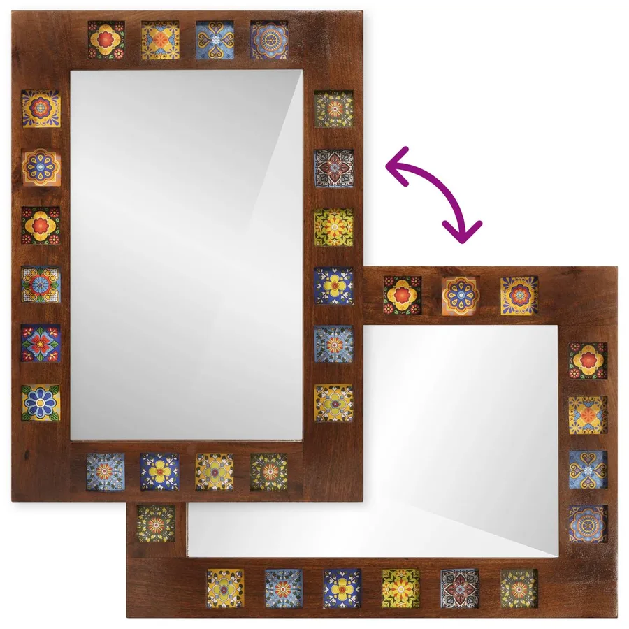 Miroir de salle de bain avec stockage Noyer 50 x 70 x 2,5 cm - 11