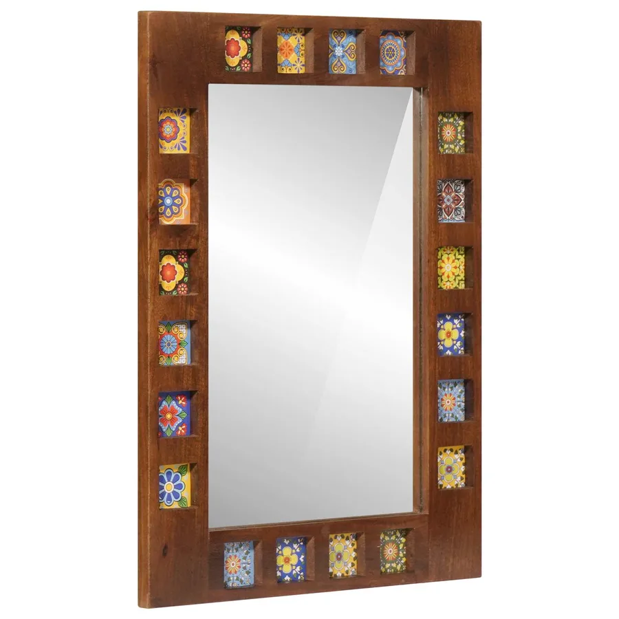 Miroir de salle de bain avec stockage Noyer 50 x 70 x 2,5 cm - 2