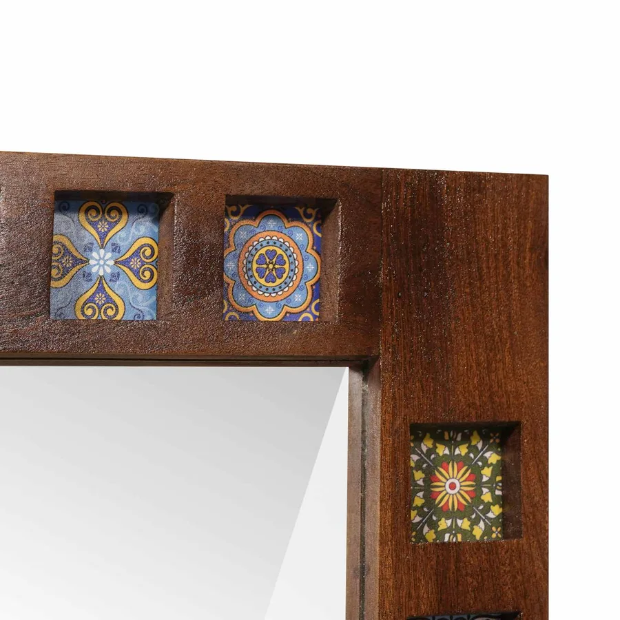 Miroir de salle de bain avec stockage Noyer 50 x 70 x 2,5 cm - 6