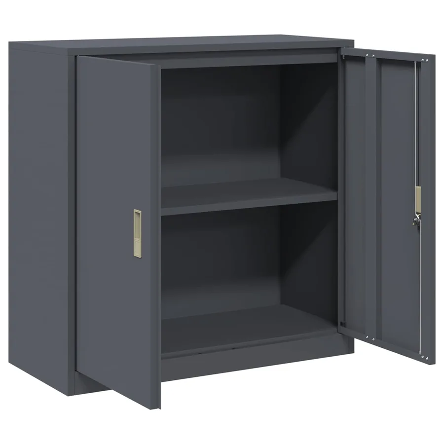 Armoire de rangement Anthracite 90 x 40 x 90 cm Acier - 5