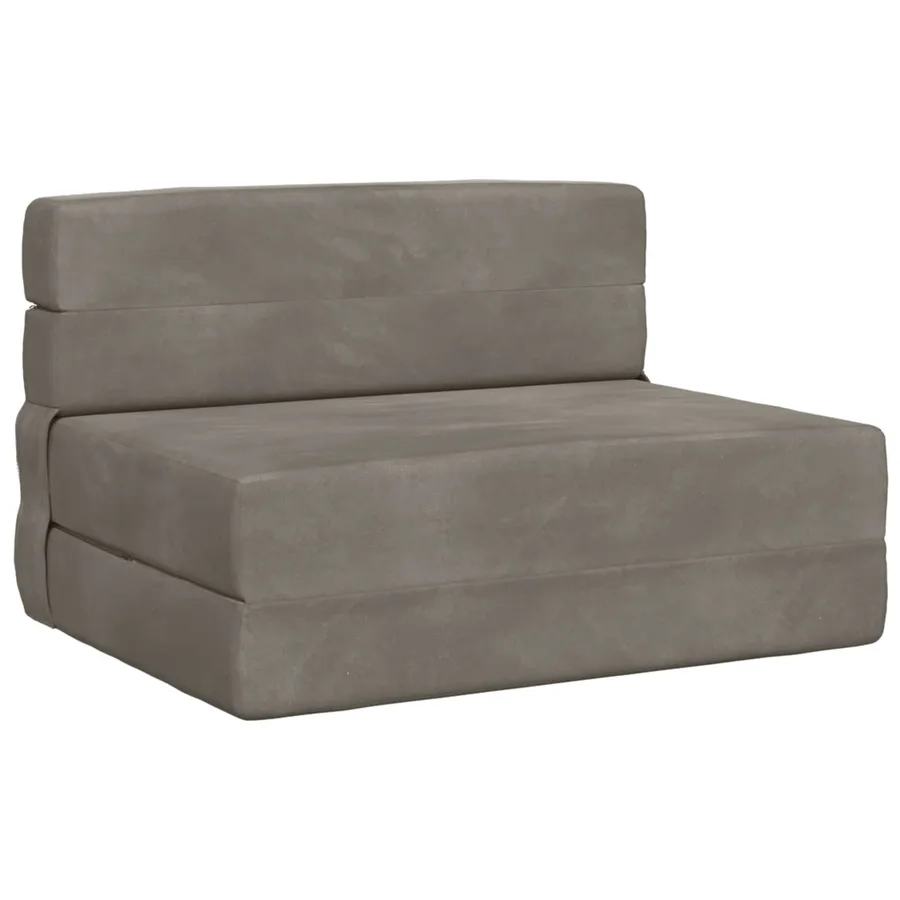 Canapé-lit pliable Gris clair 100 x 80 x 60 cm Tissu - 2
