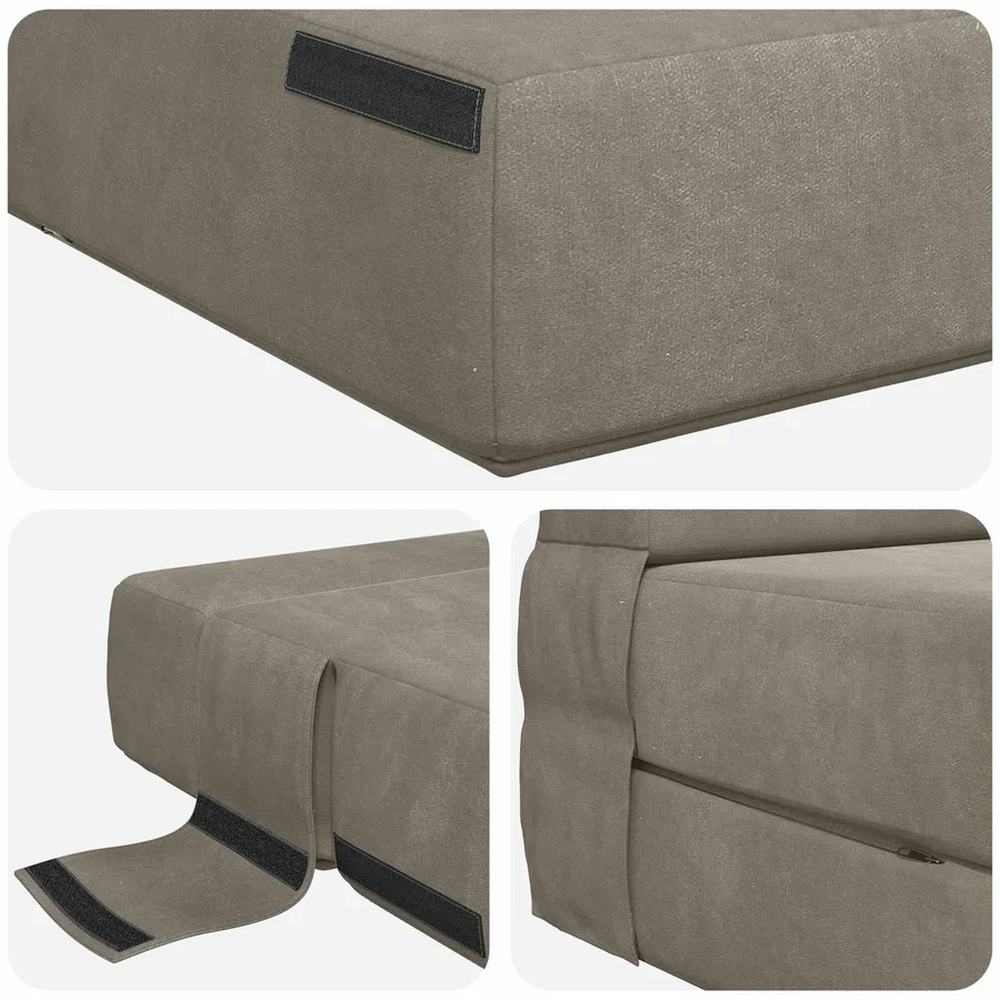 Canapé-lit pliable Gris clair 100 x 80 x 60 cm Tissu - 6