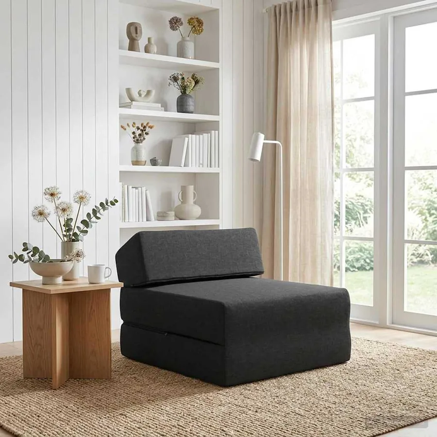 Canapé-lit pliable Noir 60 x 70 x 41 cm Tissu