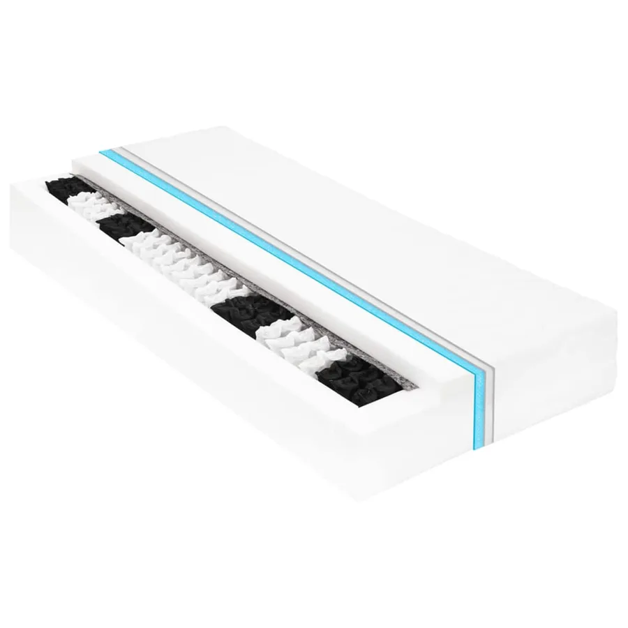 Lit d'appoint avec matelas Brun ciré et blanc 90 x 200 cm - 6